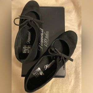 Diamant Argentine Tango lace-up dance shoes, size EU38 black suede, EUC